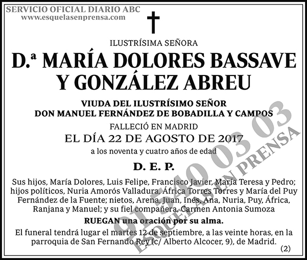 María Dolores Bassave y González Abreu